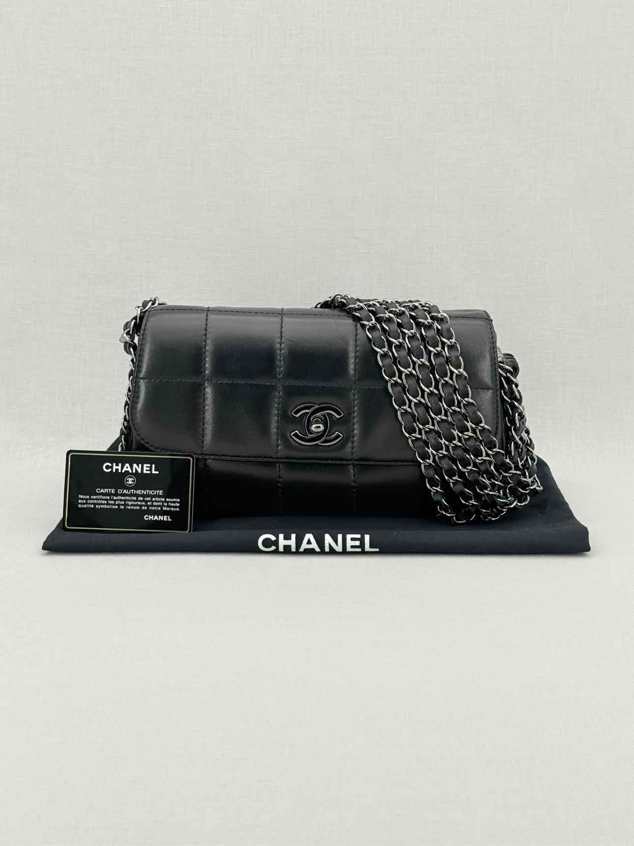 CHANEL Multi Chain Black Shoulder Bag