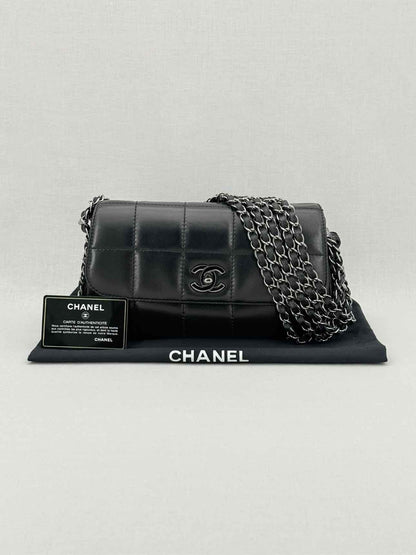 CHANEL Multi Chain Black Shoulder Bag