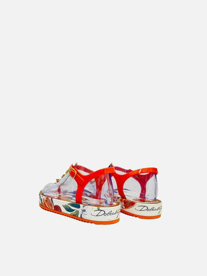 DOLCE & GABBANA Ankle Strap Orange Size EU 38.5 Sandals