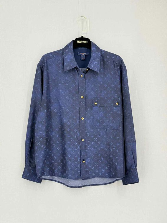 LOUIS VUITTON Blue Monogram Size US 6 Shirt