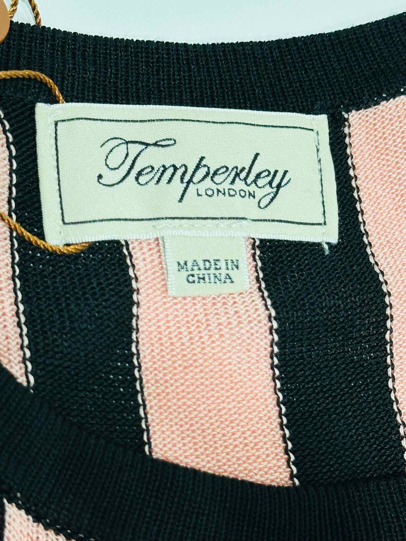 TEMPERLEY Knit Pink & Black Size Medium Long Dress