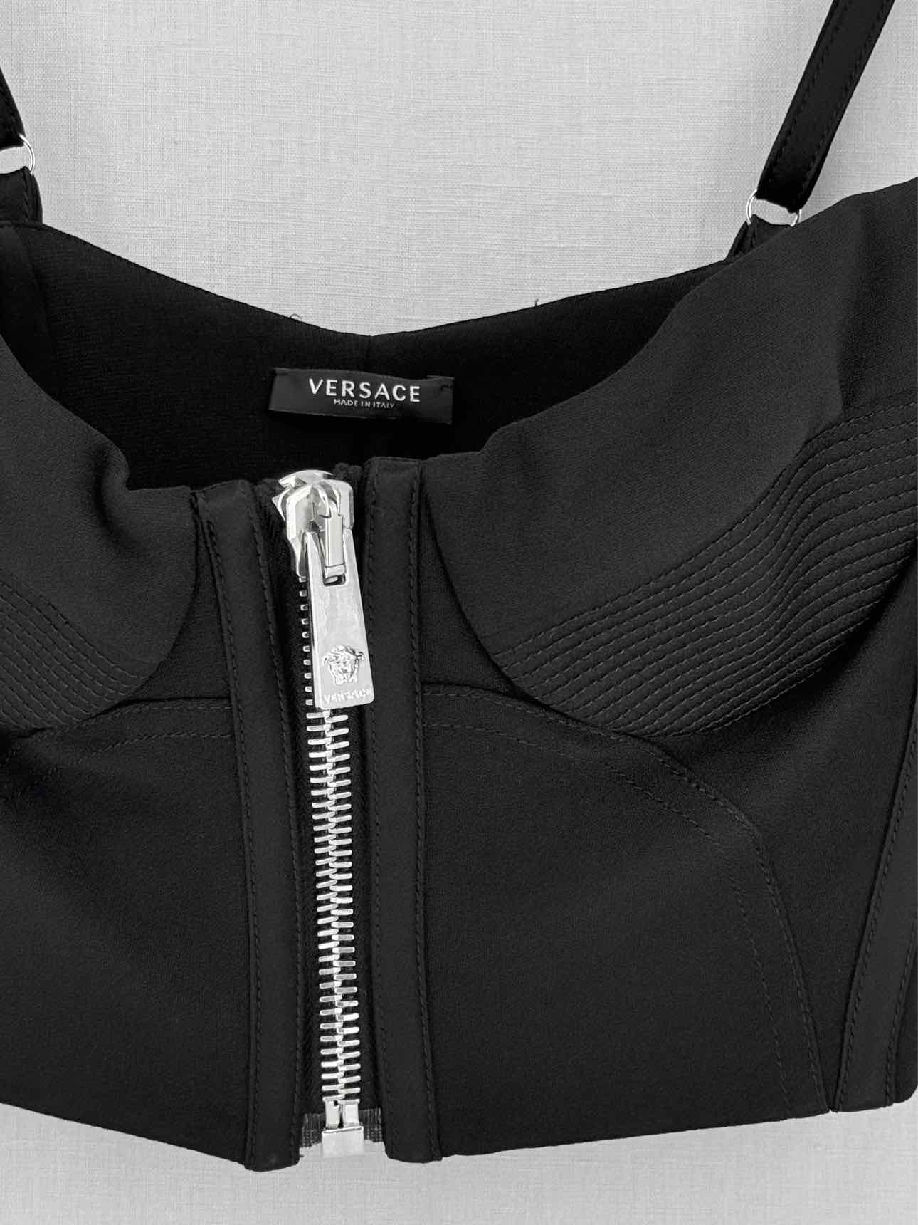 VERSACE Medusa Black Quilted Size US 2 Bustier