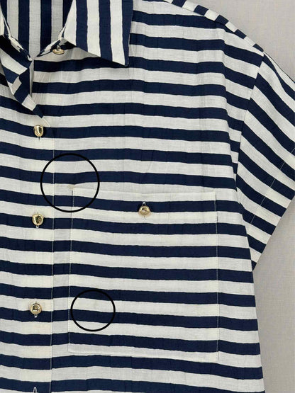 MAJE Blue & White Striped Size US 0 Shirt