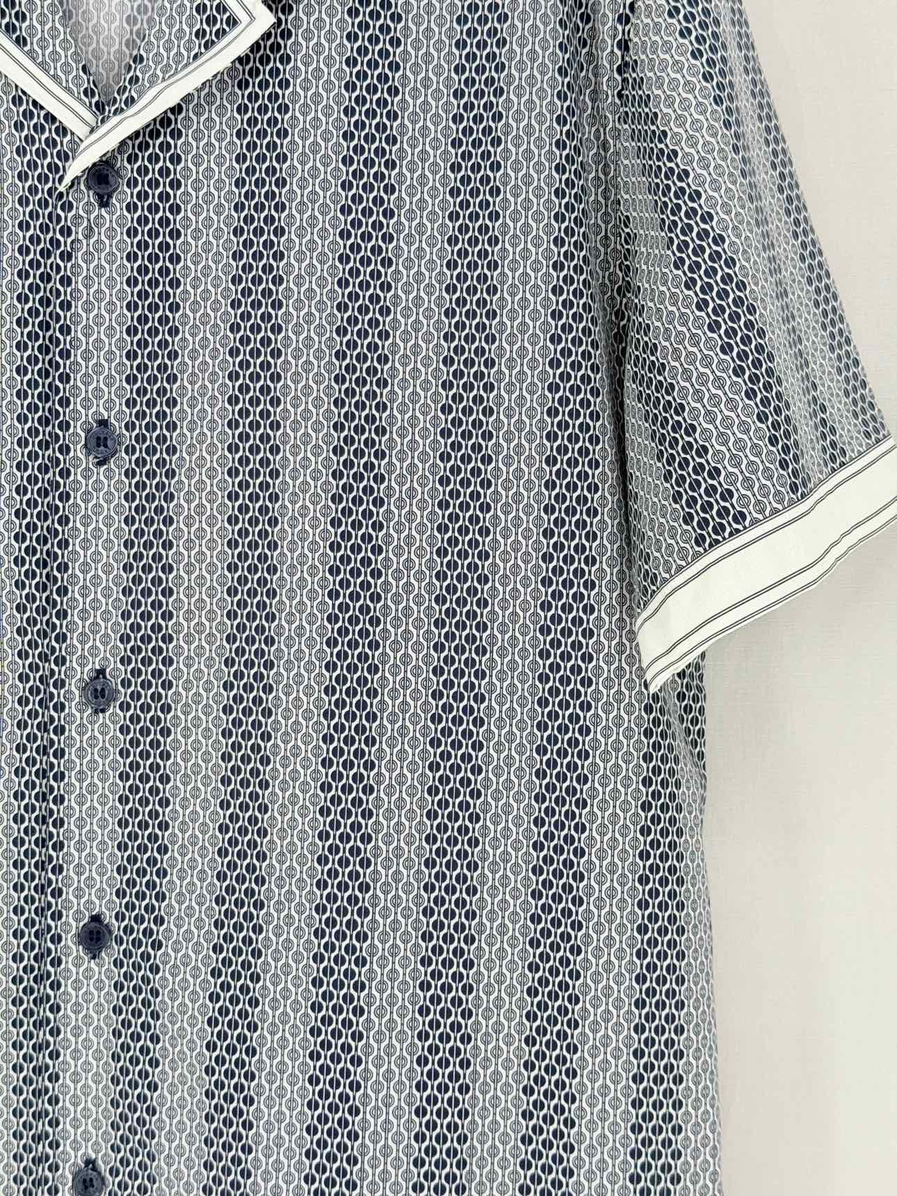 ORLEBAR BROWN Bowling Navy Blue/White Size Large Shirt