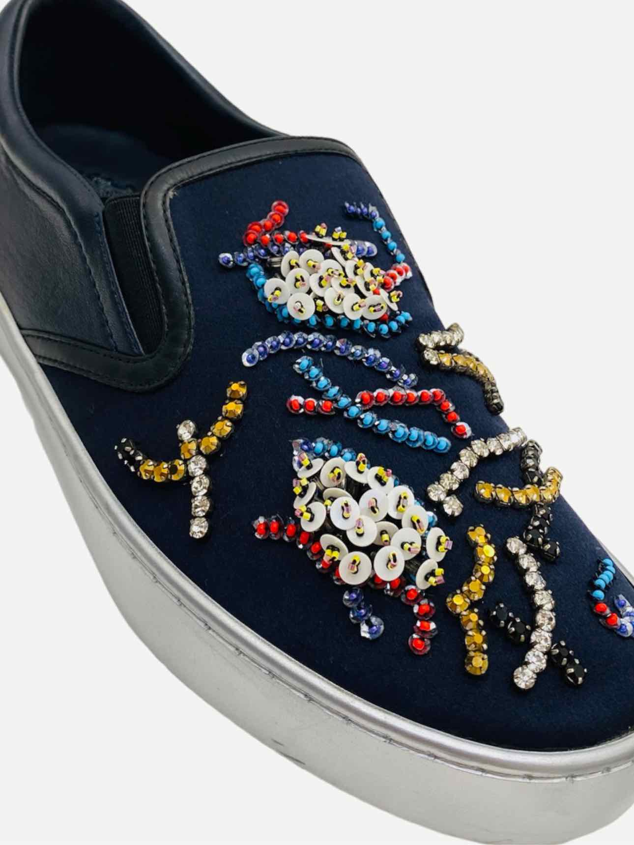 CHRISTIAN DIOR Slip On Navy Blue Sneakers 38