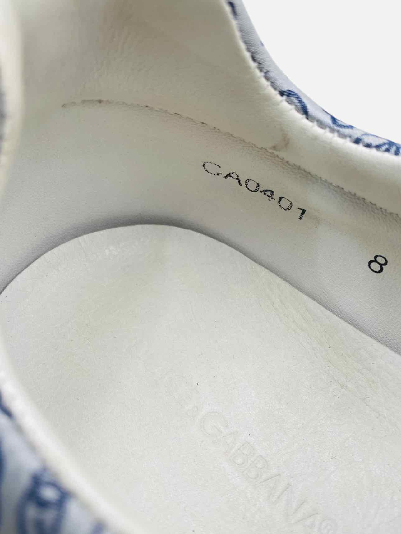 DOLCE & GABBANA Light Blue Monogram Size EU 42 Sneakers