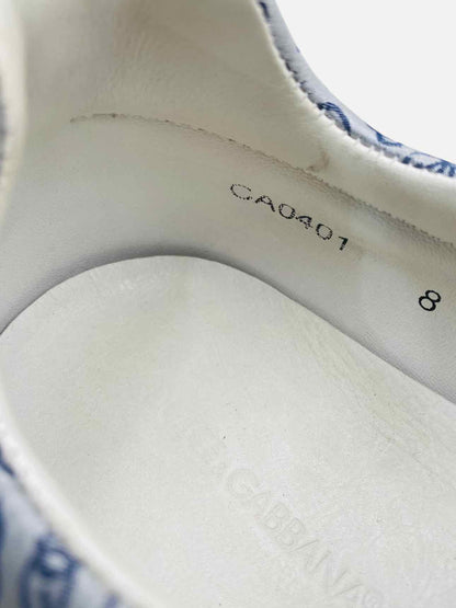 DOLCE & GABBANA Light Blue Monogram Size EU 42 Sneakers