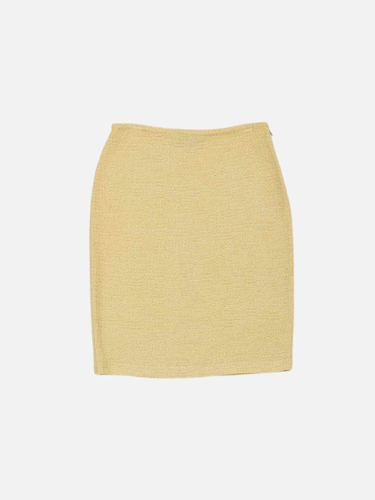 ST. JOHN Knit Yellow Size US 6 Jacket & Skirt