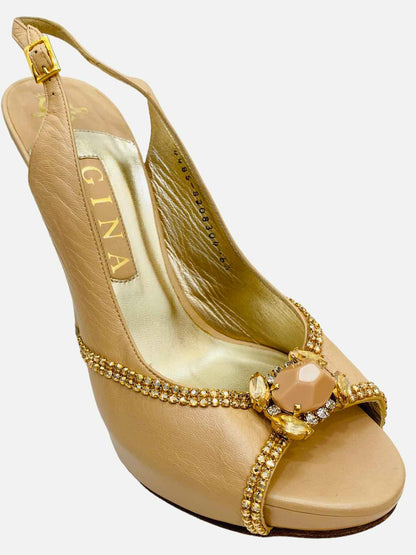 GINA Beige Size EU 39.5 Slingbacks