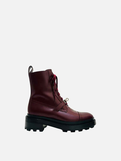 HERMES Funk Bordeaux Ankle Boots 36.5