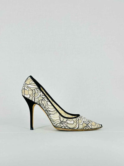 DIOR Cream & Black Lace Size EU 39.5 Pumps
