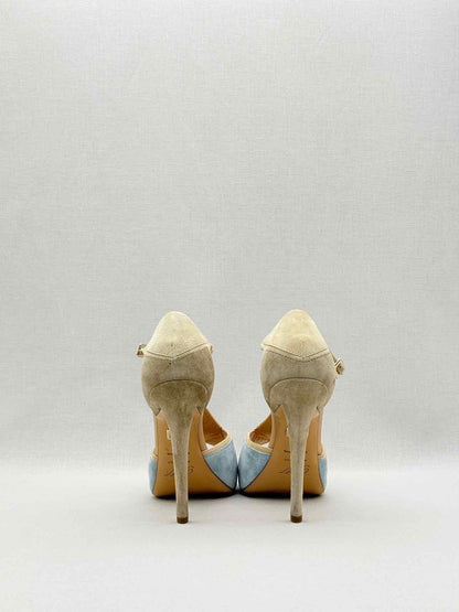 ROGER VIVIER Blue & Beige Size EU 39 Platform Sandals