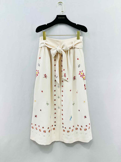 TEMPERLEY LONDON Cream Multicolor Size US 6 Midi Skirt