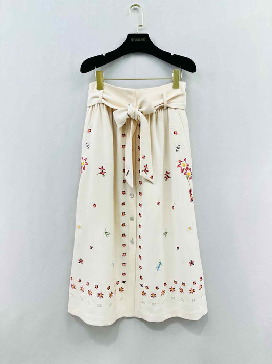 TEMPERLEY LONDON Cream Multicolor Size US 6 Midi Skirt