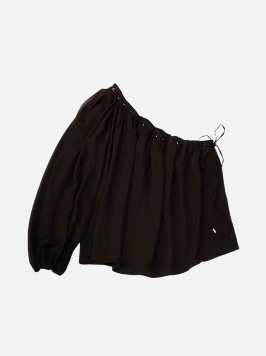 GUCCI One Shoulder Brown Size US 6 Blouse