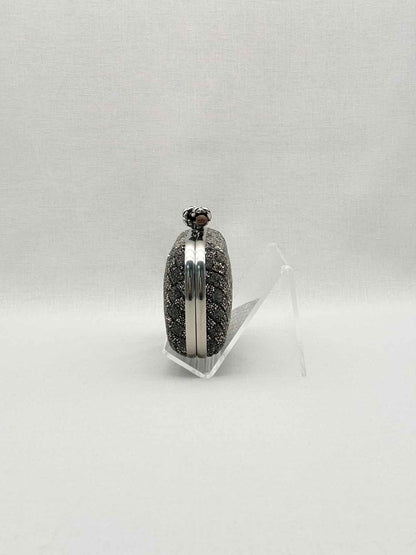 BOTTEGA VENETA Crystal Knot Silver & Black Clutch