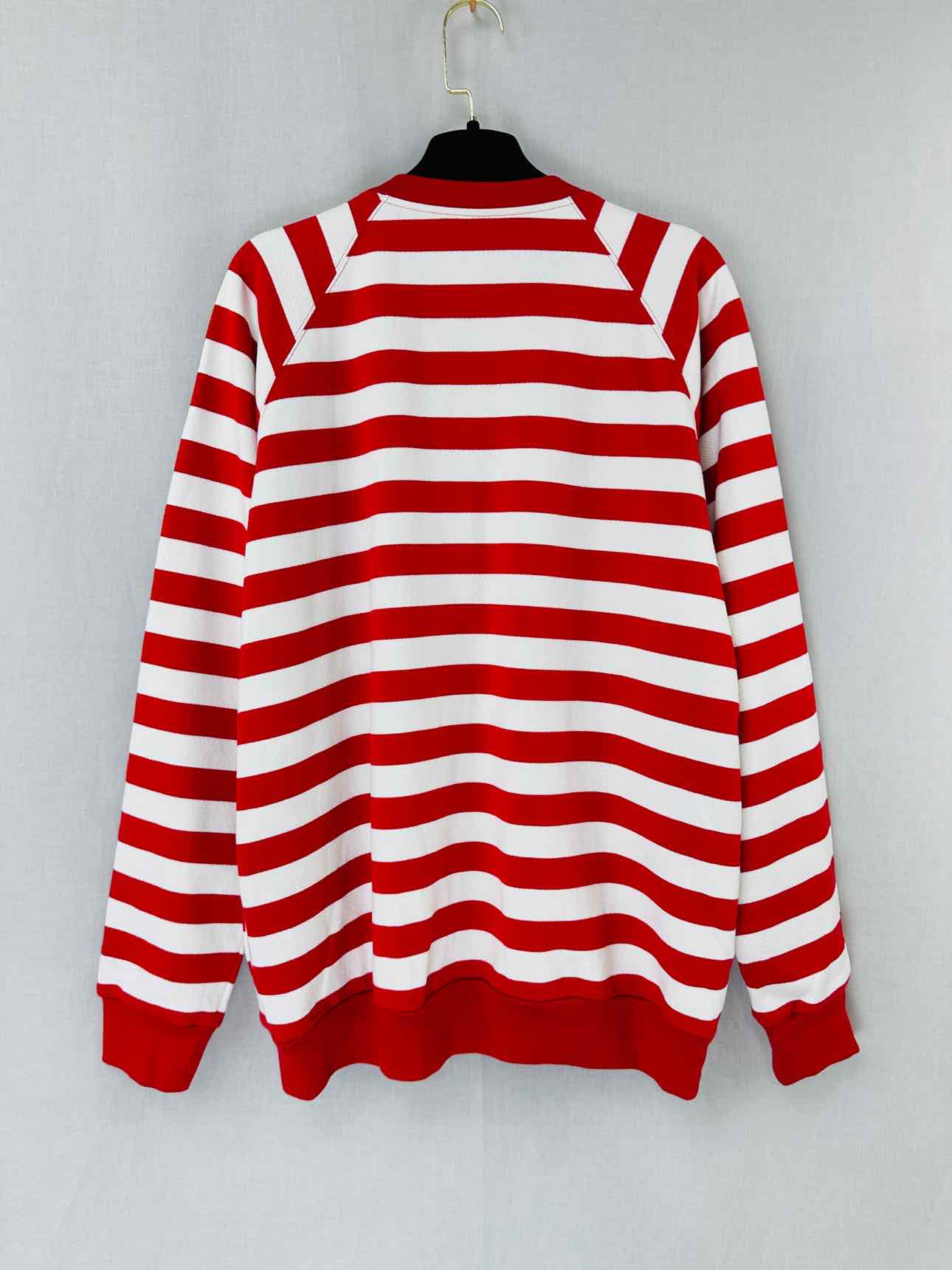 GUCCI Red & White Striped Size Small Cardigan