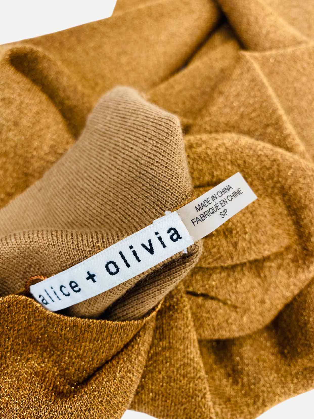 ALICE + OLIVIA Puff Sleeve Brown Jumper