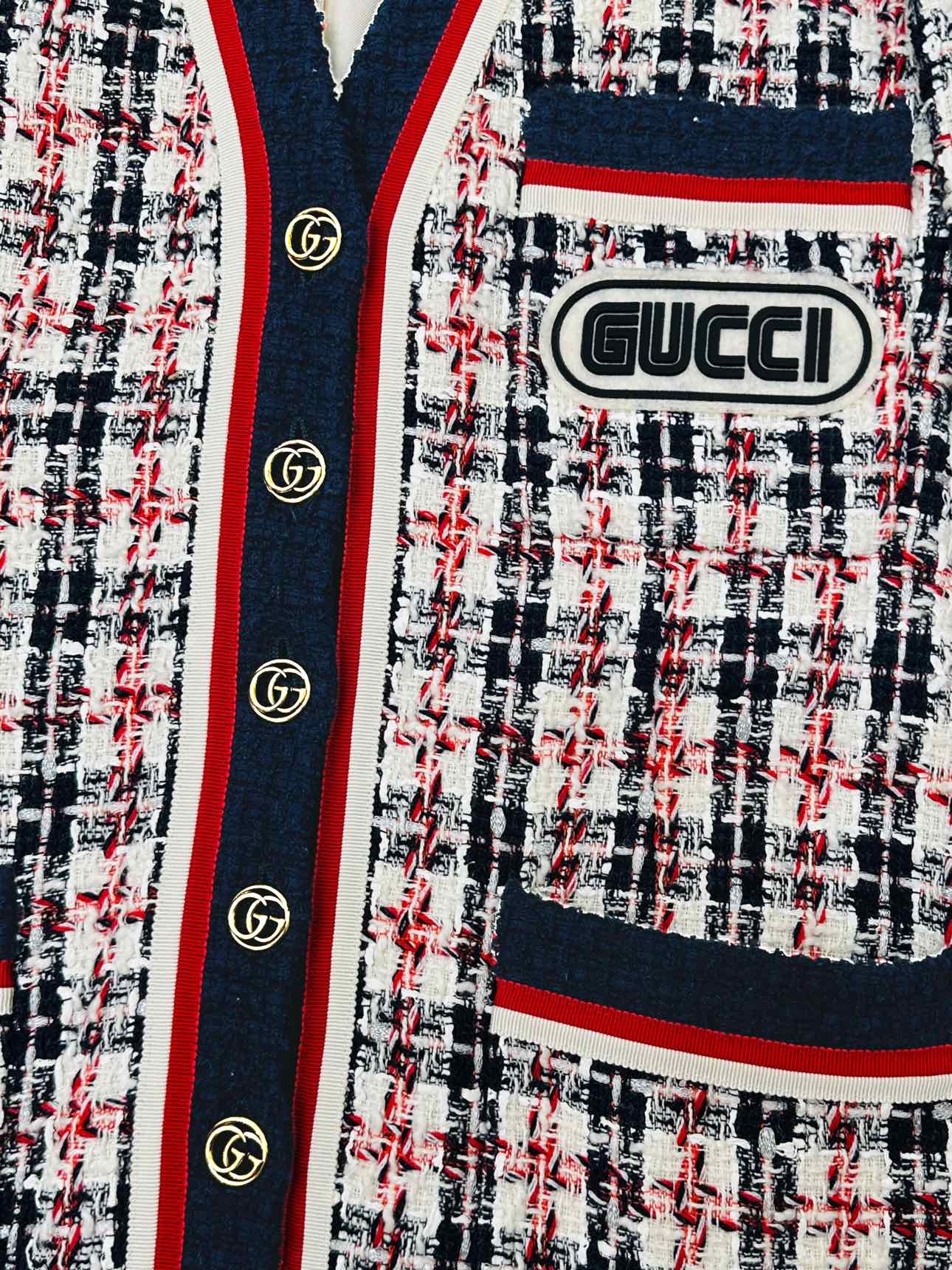 GUCCI Tweed Gucci Patch Size US 2 Jacket