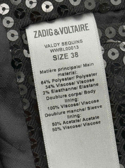 ZADIG & VOLTAIRE Valdy Sequins Black Size US 6 Jacket