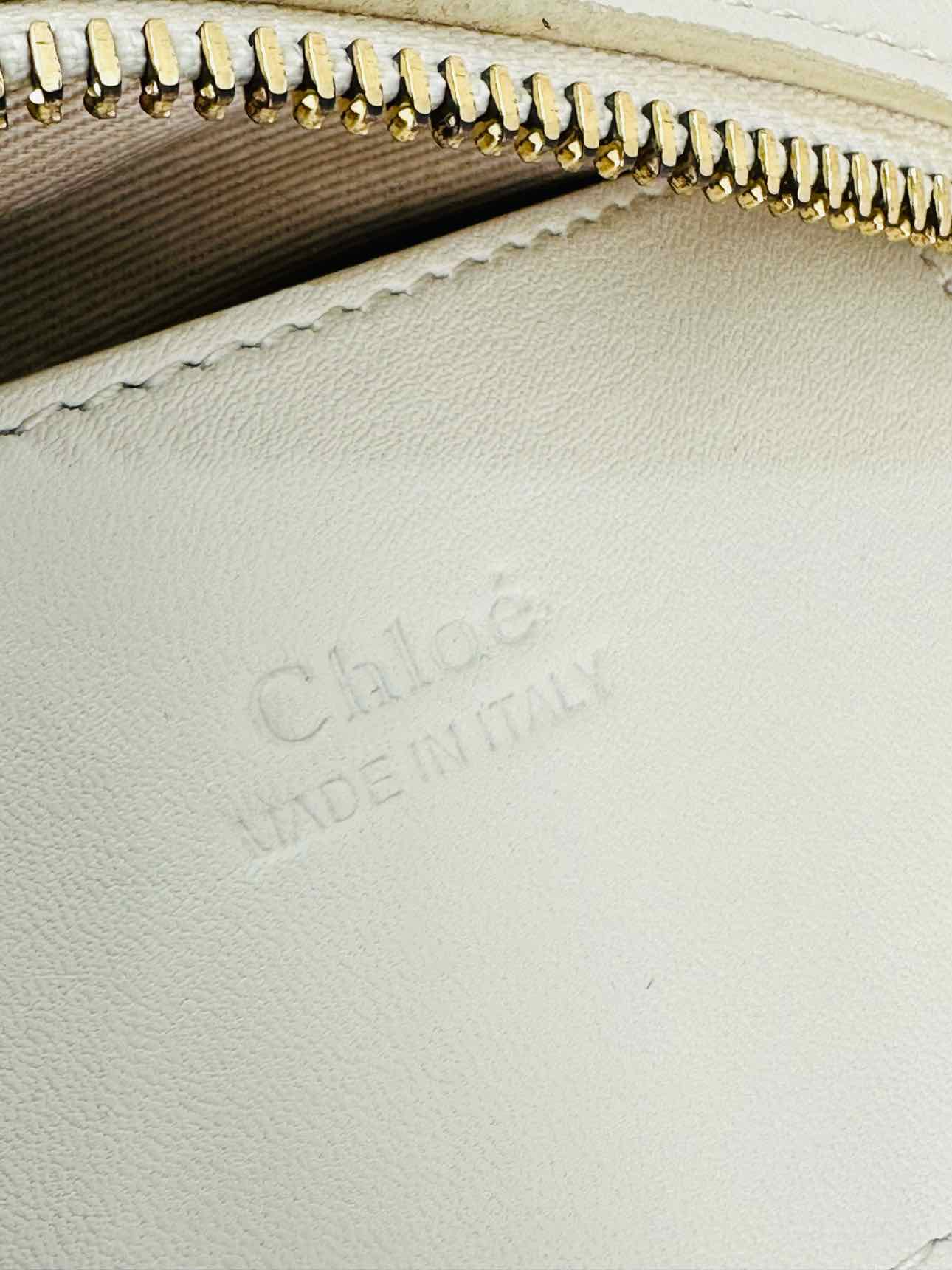 CHLOE Embroidered Horse Signature White Belt Bag