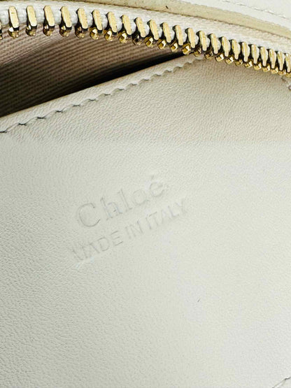 CHLOE Embroidered Horse Signature White Belt Bag