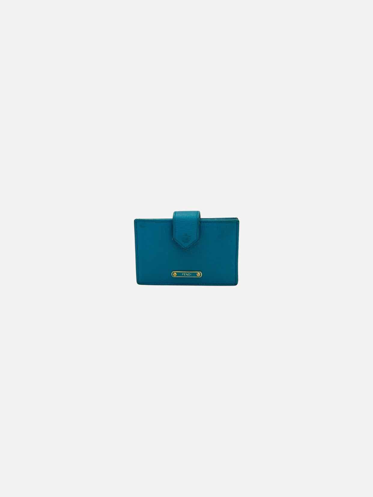 FENDI Elite Accordian Blue Card Holder