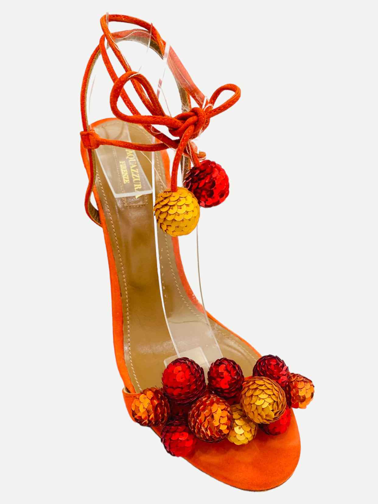 AQUAZZURA Orange Heeled Sandals 40