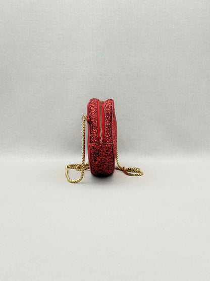 LULU GUINNESS Glitter Lips Red Crossbody