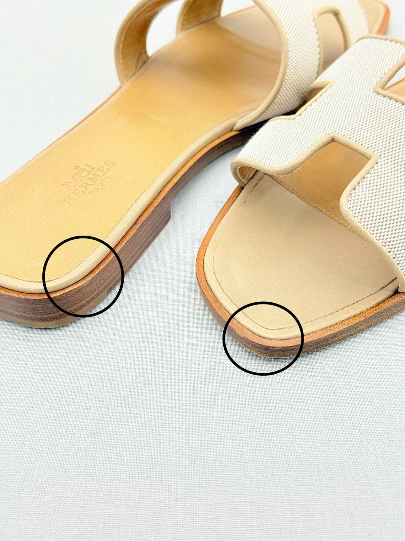 HERMES ORAN Beige Size EU 38 Sandals