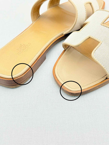 HERMES ORAN Beige Size EU 38 Sandals