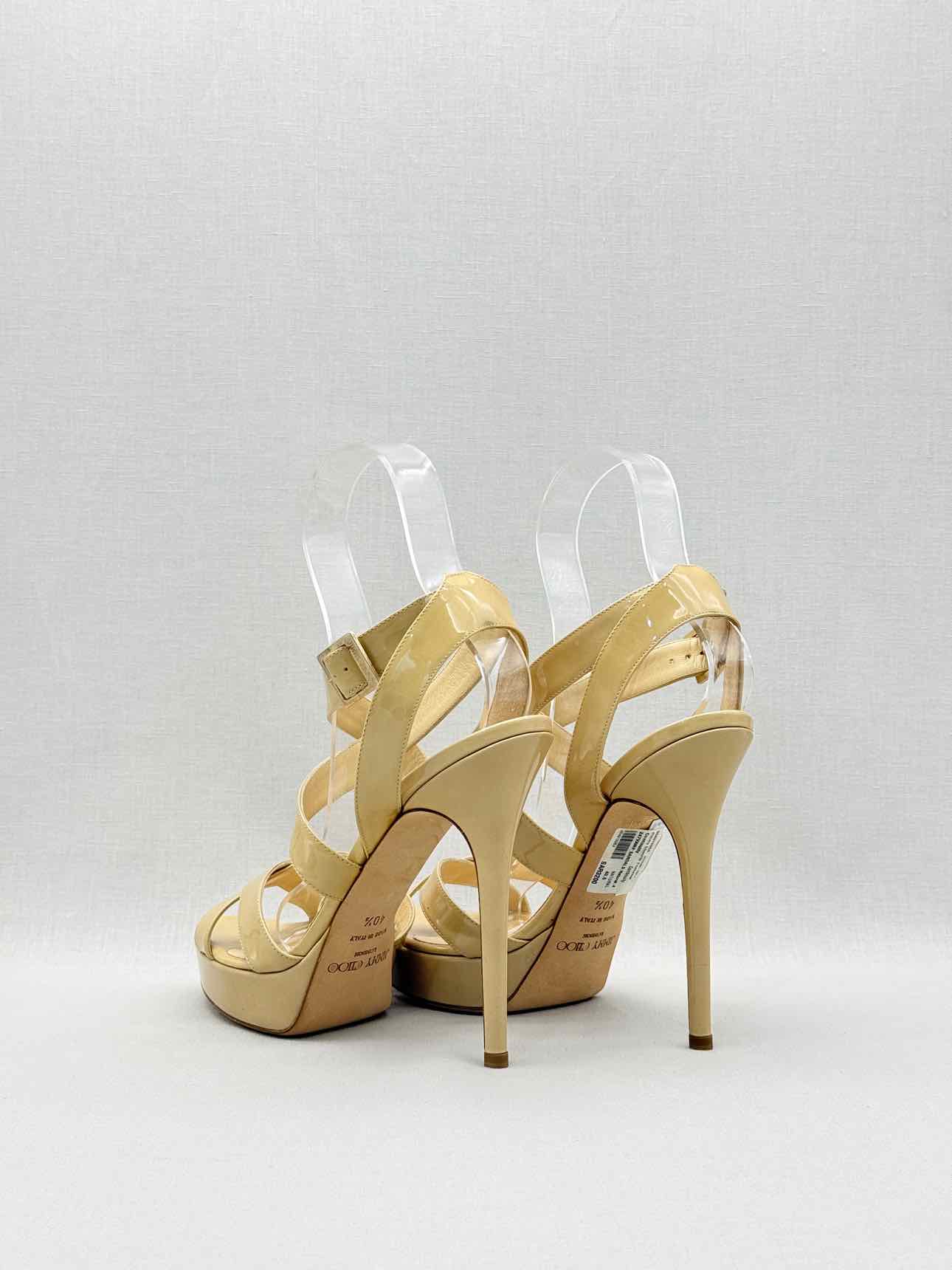 JIMMY CHOO Vamp Beige Size EU 40.5 Platform Sandals