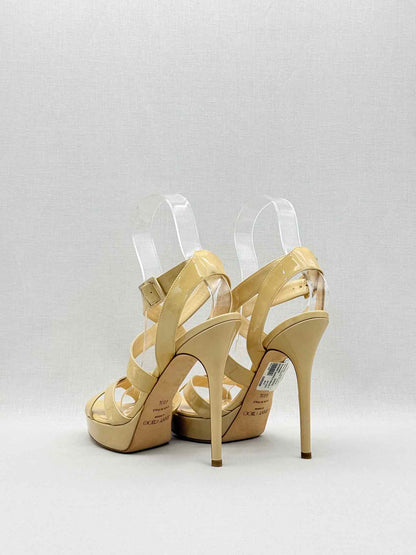 JIMMY CHOO Vamp Beige Size EU 40.5 Platform Sandals