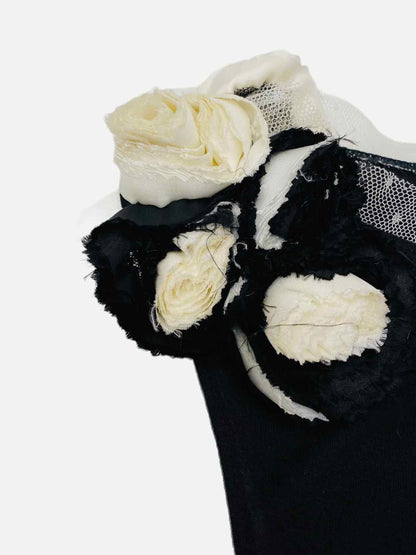 VALENTINO Sleeveless Black w/ White Size Small Top