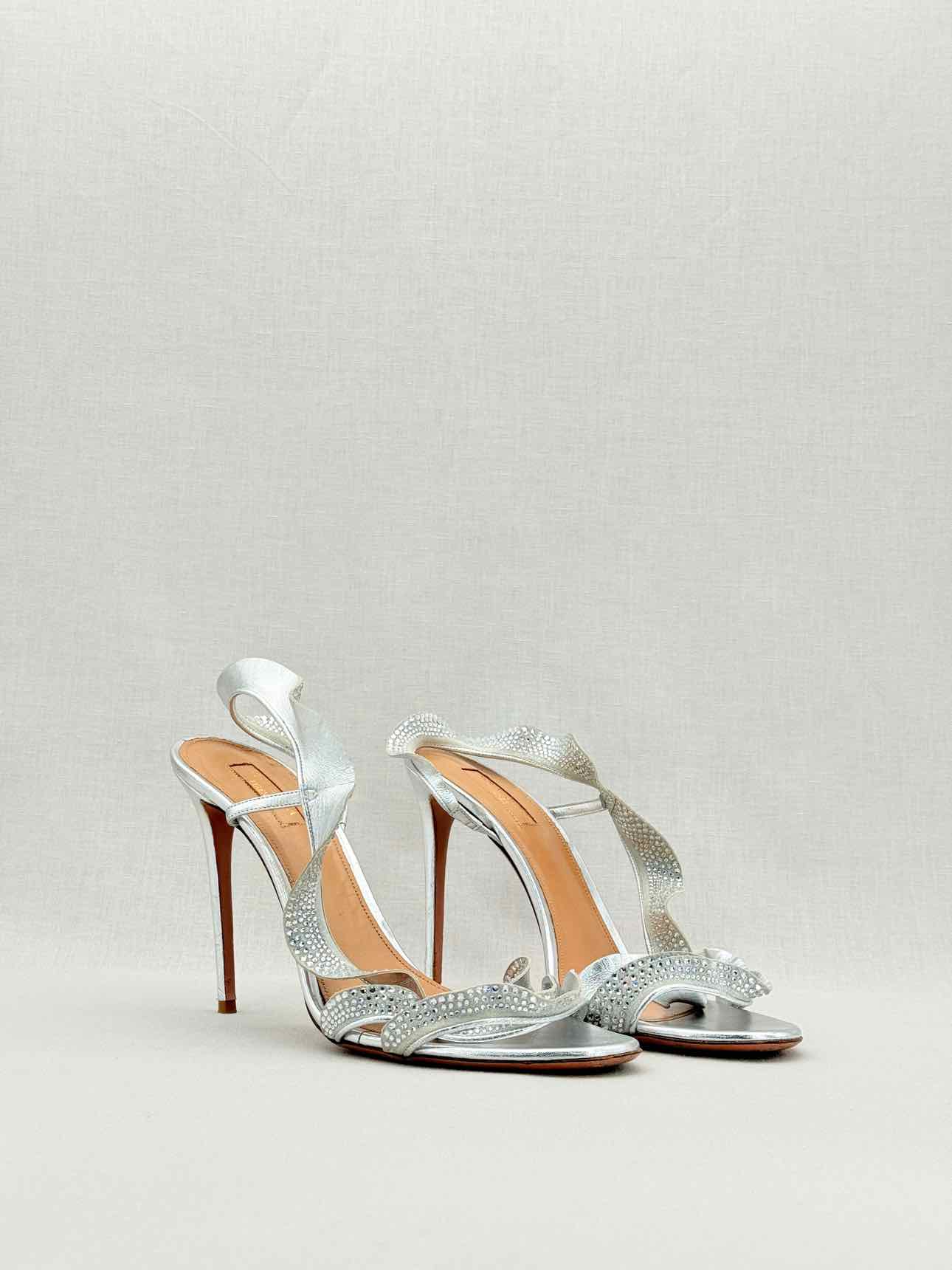 AQUAZZURA Silver Size EU 42 Heeled Sandals