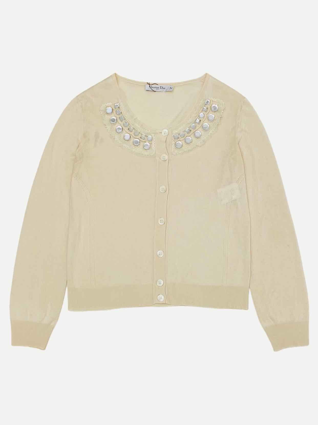 CHRISTIAN DIOR Beige Size US 10 Cardigan