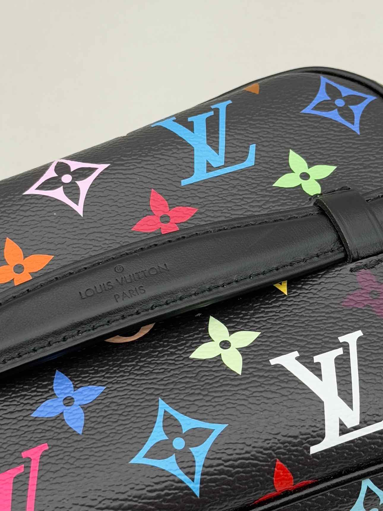 LOUIS VUITTON Nice Black Multicolor Vanity Case