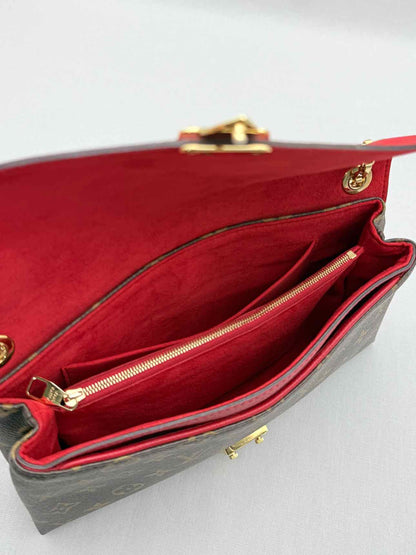 LOUIS VUITTON Pallas Chain Red Monogram Shoulder Bag
