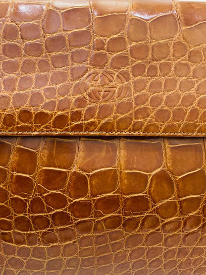 GUCCI Croc Tan Clutch