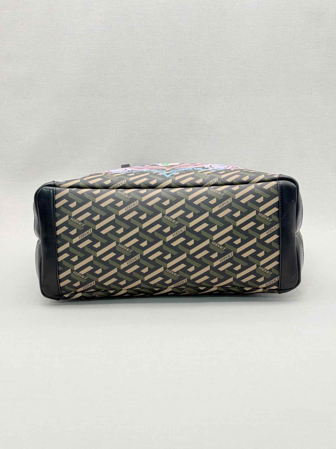 VERSACE La Greca Medusa Music Black Multicolor Tote Bag