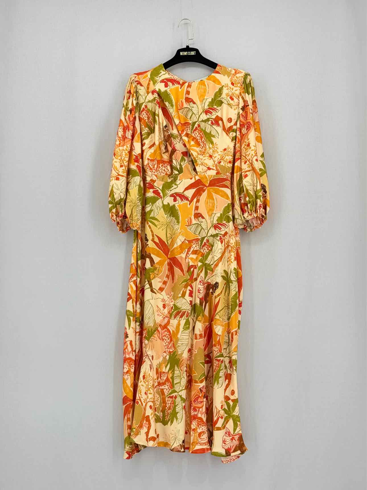 FARM RIO Orange Multicolor Size Small Knee Length Dress