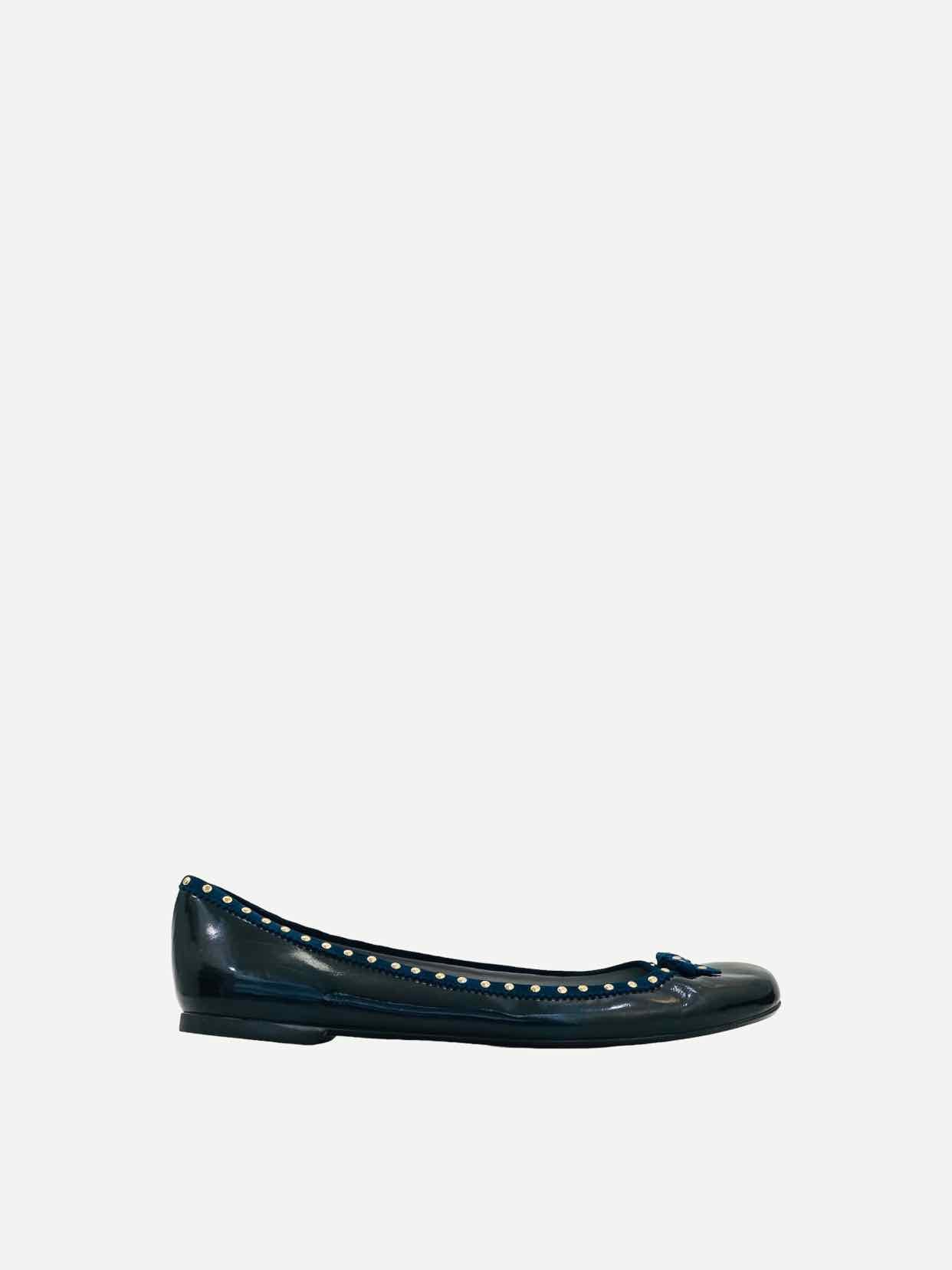 SERGIO ROSSI Blue Ballet Flats