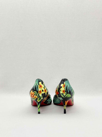 CHRISTIAN LOUBOUTIN Black Multicolor Size EU 38.5 Pumps