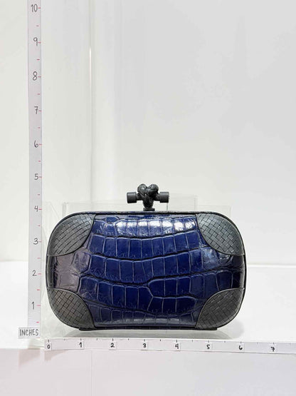 BOTTEGA VENETA Knot Royal Blue Clutch