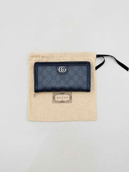 GUCCI Blue & Black GG Supreme Continental Wallet