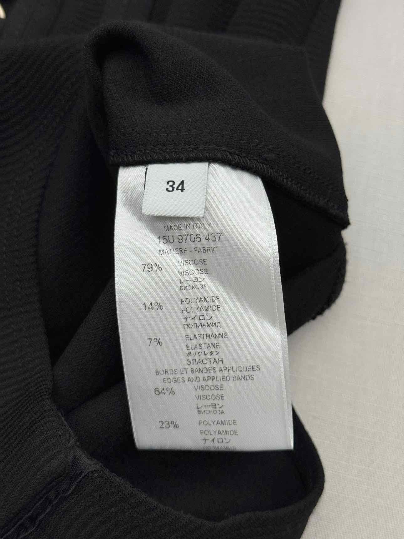 GIVENCHY Black Ribbed Size US 2 Body Top
