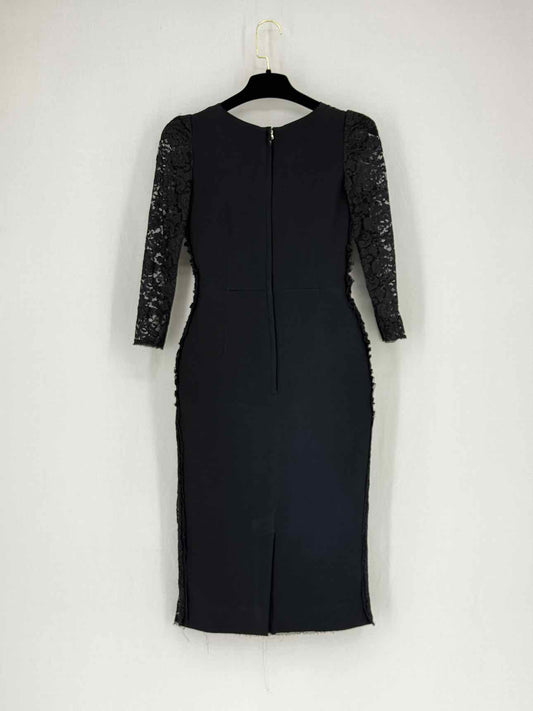 DOLCE & GABBANA Bodycon Black Lace Size US 4 Midi Dress