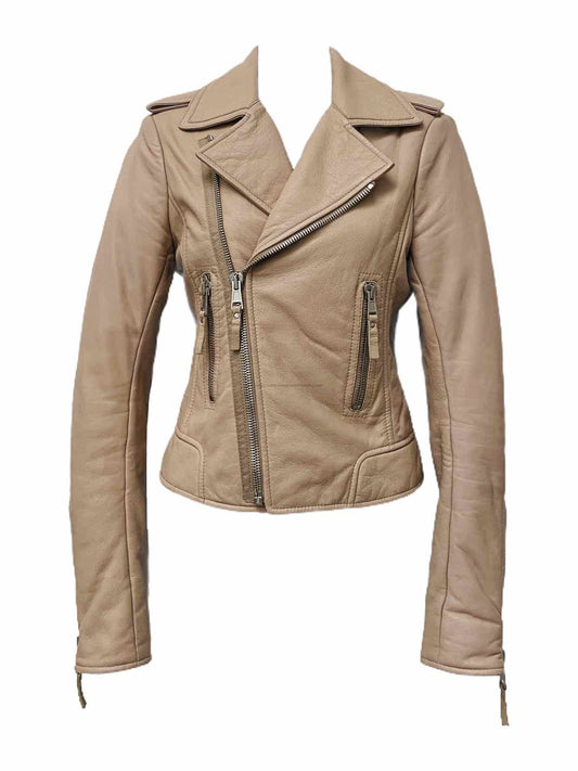 BALENCIAGA Beige Biker Jacket