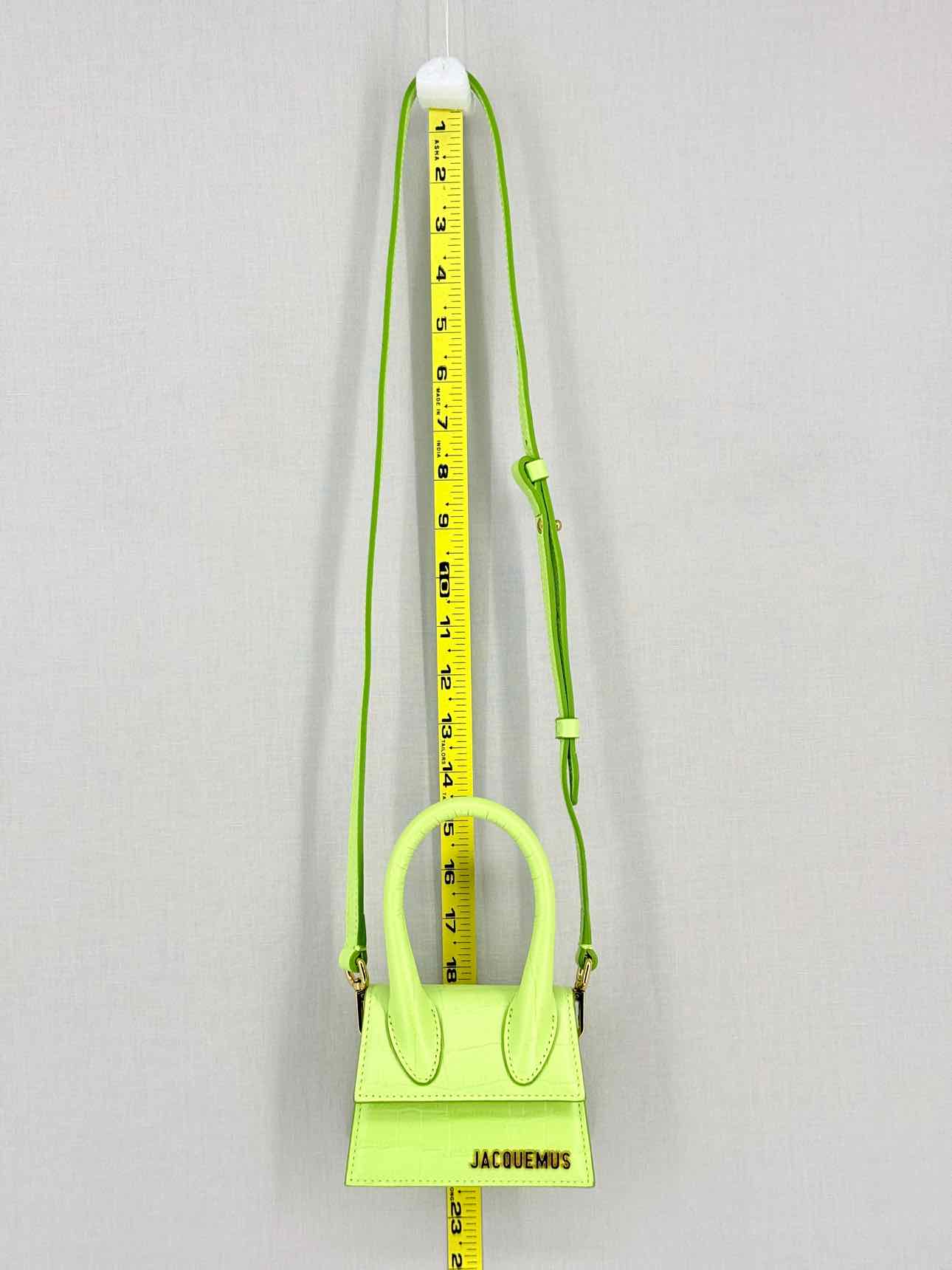 JACQUEMUS Le Chiquito Neon Green Top Handle