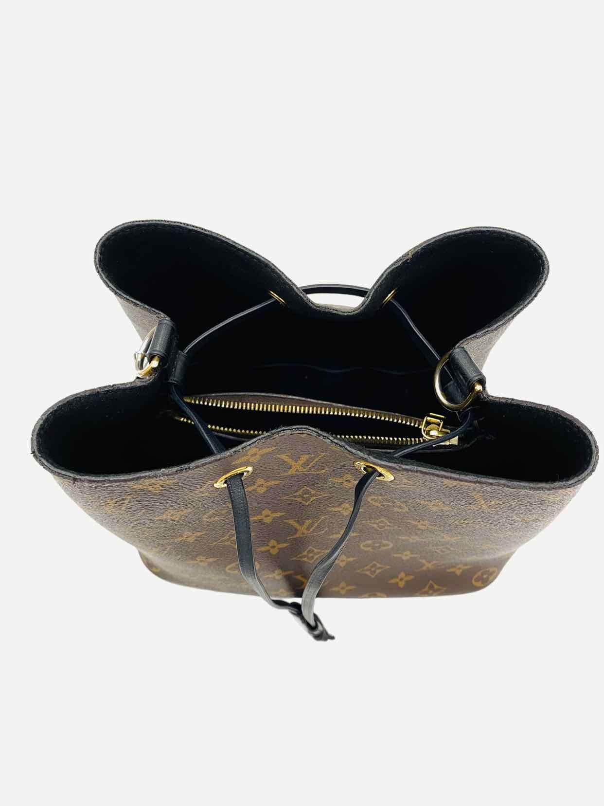 LOUIS VUITTON NeoNoe Brown & Black Monogram Bucket Bag